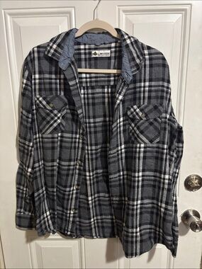 Tallwoods Men’s Black & Gray Plaid Button-Down Shirt